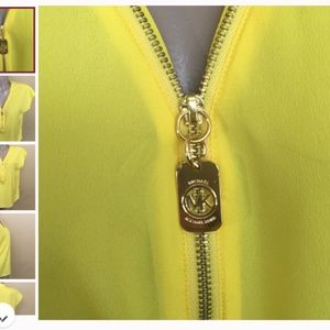 Michael Kors Yellow Dog Tag Zip Top 🍋 XL